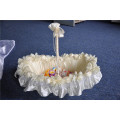 Beautiful flower bridal party lace satin decoration wedding flower girl basket